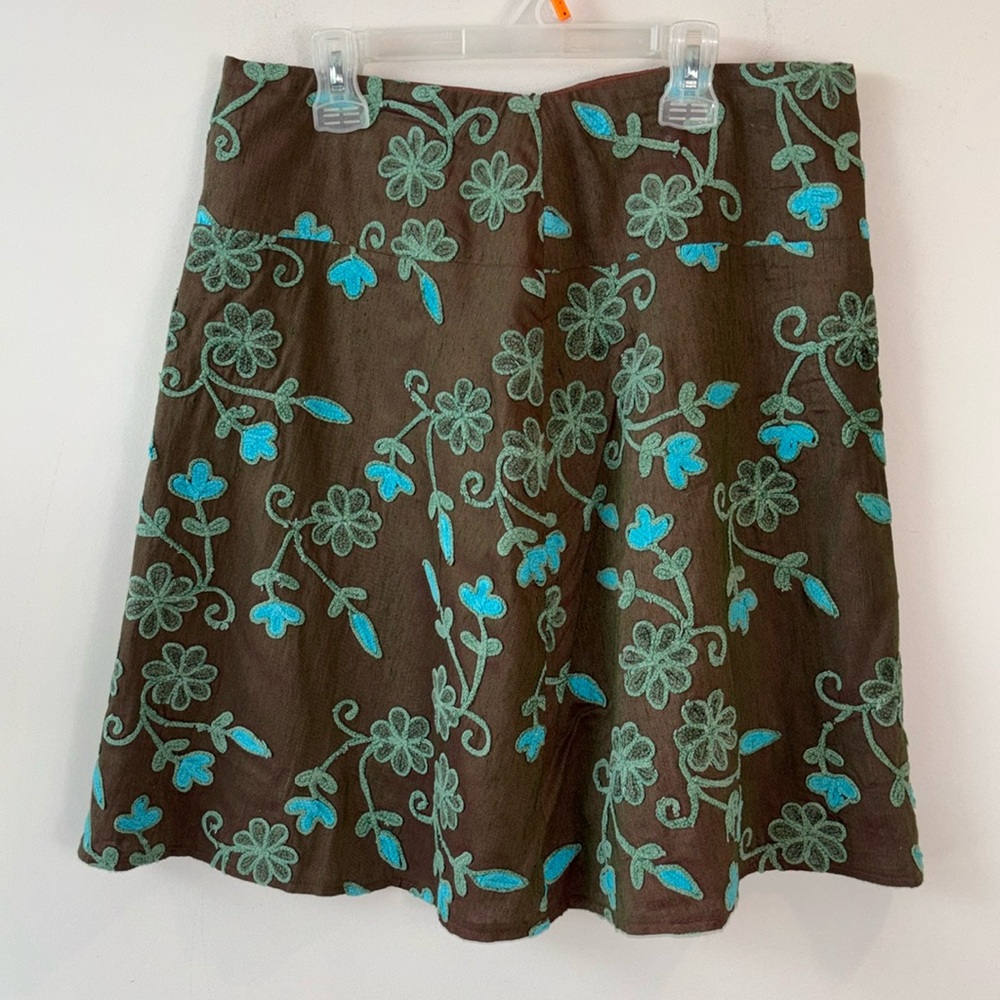 Sevier Skirts vintage embroidered floral mini skirt women